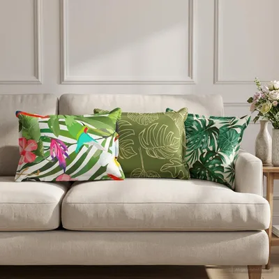 Produktbild von Möbel Kissenbezug 6 stk. HOUTEN Blattdesign 40 x 60 cm Polyester - Kissenbezüge &27650