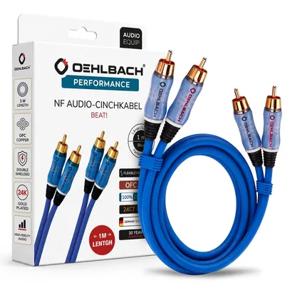 Produktbild von OEHLBACH BEAT! INTERLINK Blue 1m, Männlich, 2 x RCA, Männlich, 1 m, Blau