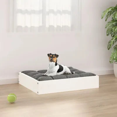 Immagine prodotto di The Living Store Letto per cani bianco 51,5x44x9 cm in legno di pino massiccio