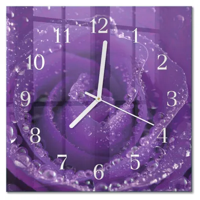 Produktbild von Tulup Glasuhr Wanduhr Küchenuhr Echt-Glas 30x30 cm Modern Dekorativ Geräuschlos Weiße Zeiger - Rose
