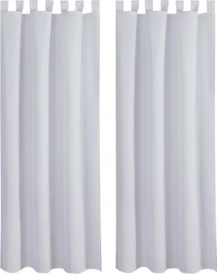 Produktbild von 2x Gardinen mit Schlaufen (Grau), Größe: 140x145cm