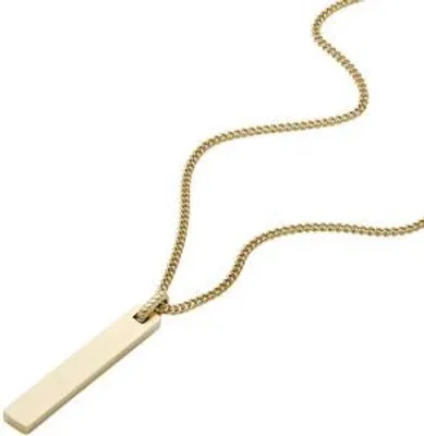 Obrázek produktu pro Náhrdelník Fossil přívěsek pánský Drew z nerezové oceli zlaté barvy JF04464710