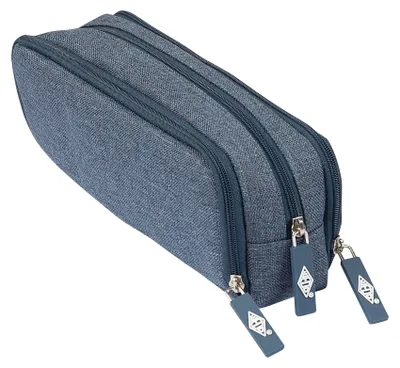 Produktbild von WEDO Federmäppchen Schlamperbox Denim mit 3 Fächern blau