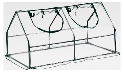 Produktbild von Mini-Gewächshaus Laubach 120x60x60cm Foliengewächshaus für den Außenbereich mit Reißverschluss und 2 Fenstern Transparent