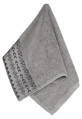 Obrázek produktu pro Ručník, bavlněný ručník, vysoká kvalita, aztécký vzor, Driada 30x50 šedý