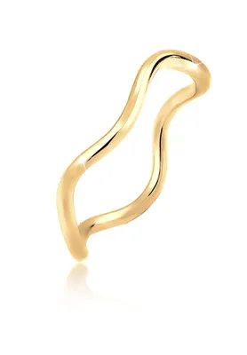 Produktbild von Elli Ring Damen Wellen Minimal Geo in 925 Sterling Silber vergoldet