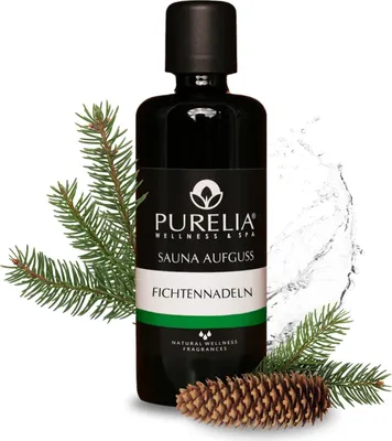 Produktbild von PURELIA Saunaaufguss Konzentrat Fichtennadel 100 ml natürlicher Sauna-aufguss - reine ätherische Öle