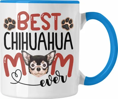 Produktbild von Trendation - Chihuahua Mom Besitzerin Tasse Geschenk Lustiger Spruch Geschenkidee Besitzerin Chihuahua Mama (Blau)