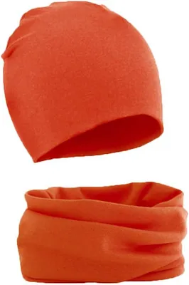 Produktbild von Kinder Beanie Mütze und Schal Set, Baumwolle, warm, für den Winter