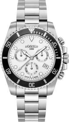 Produktbild von Roamer 851837 41 15 20 Deep Sea 100 Chrono weiss schwarz silber Herren Uhr NEU