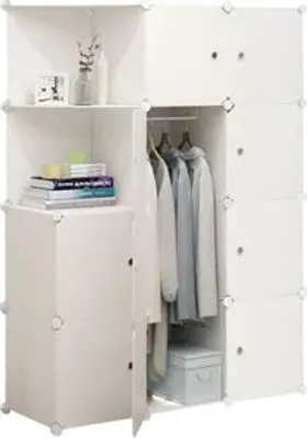 Image de Armoire blanche 12 étagères Bibliothèque