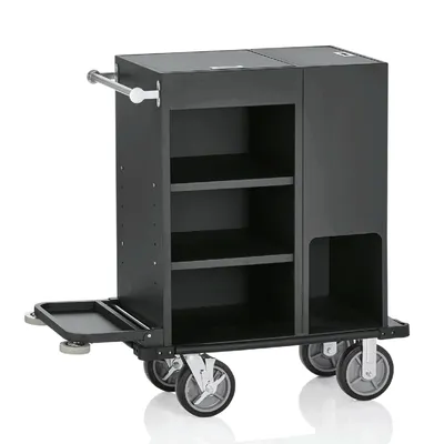 Produktbild von Zimmerservicewagen Aluminium schwarz  93 x 50,5 x 117 cm