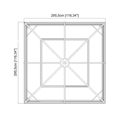 Obrázok produktu pre Sojag Pavilion Ventura 10x10 antracit 296 x 296 x 260 cm (D x Š x V) Hliník