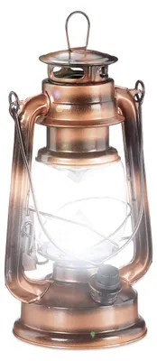 LED Sturmlaterne Retro, Windlicht Kupfer, batteriebetrieben