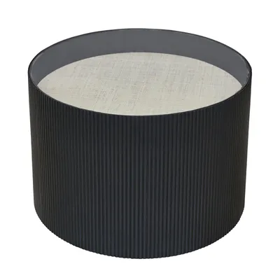 Image de SVITA CARLA Table d'appoint Table de salon 59x39cm (Ø x H) Bois de paulownia Noir/Naturel