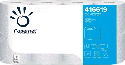 Produktbild von Papernet 2- lagiges Toilettenpapier 8 Rollen Nr. 416619