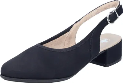 Produktbild von Rieker Damen Pumps einfarbige Slingpumps mit kleinem Blockabsatz 47060, Größe:39 EU, Farbe:Schwarz