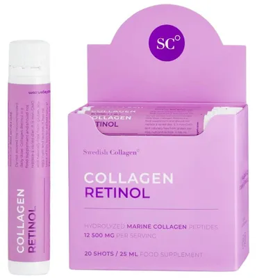 Productafbeelding van Zweeds collageen met retinol, 12.500 mg. Viscollageen, 20 x 25 ml