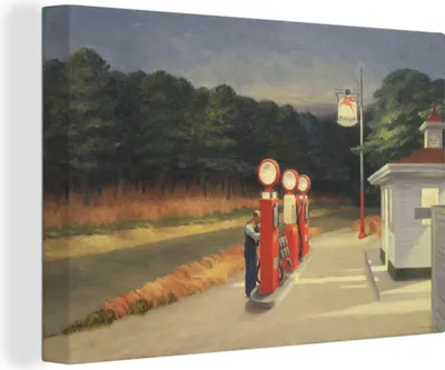 Produktbild von OneMillionCanvasses® - Leinwandbilder - 150x100 cm, Benzin - Edward Hopper, Wandbilder Kunstdruck Wanddekoration
