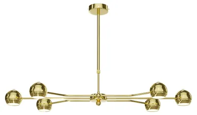 Immagine prodotto di Lampada a sospensione TIANA dorata 6xGU10x10W in metallo, dimensioni: 85x106x43 cm, IP20, Jupiter
