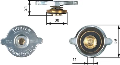 Produktbild von GATES RC106 Kühlerdeckel Kühlmittelbehälter 0,3 Bar 4 PSI für JAGUAR XJ passend für PEUGEOT 505 (551A) 504 (A, M) 504 Cabriolet