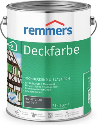 Produktbild von Remmers Deckfarbe basaltgrau (RAL 7012) 5 l, Holzlack