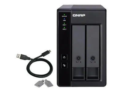 Produktbild von QNAP TR-002 - Festplatten-Array - 2 Schächte (SATA-600) - USB 3.1 Gen 2 (extern)