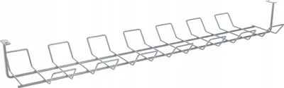 Image de Goulotte pour bureau - Goulotte sous table - 72 cm - Montage sous le plateau de table - Argent