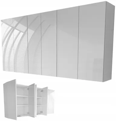 Produktbild von Hängende Badezimmerkommode 180x80 cm in Weiß Hochglanz