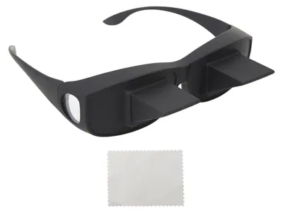 Zdjęcie produktu dla Okulary Faulbrille – soczewki pryzmatyczne 90°, optyka HD, do czytania i oglądania telewizji w pozycji leżącej, czarne