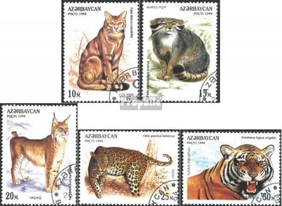 Produktbild von Briefmarken Aserbaidschan 1994 Mi 178-182 (kompl.Ausg.) gestempelt Raubkatzen