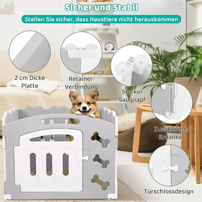 Imagen del producto de Jaula para perros - Jaula para cachorros - 60 cm de altura - Con puerta y sistema de cierre seguro - Fabricada en plástico