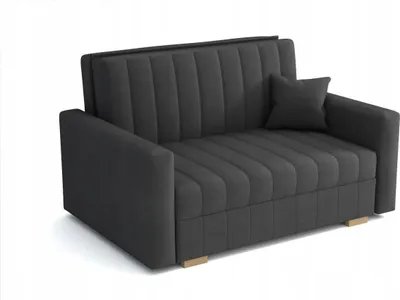 Produktbild von Schlafsofa klein Zanzibar I Sofa 2 Sitzer 133 cm Breit I Sofa mit Schlaffunktion I Schlafsofa mit Bettkasten I Couch mit Schlaffunktion Klein I Grau