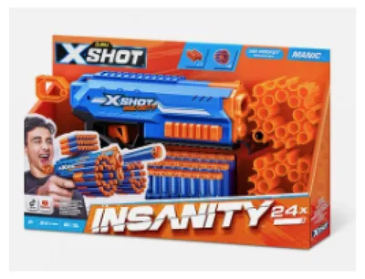 Productafbeelding van Dart Launcher - ZURU - X-SHOT Manic - 47-dart capacity - 30 m range - Compact and powerful