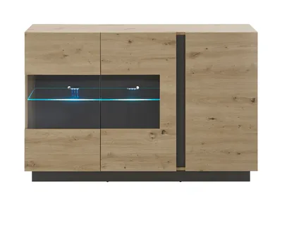Produktbild von Kommode Louna Eiche grau Sideboard 3-türig 138 x 91 cm