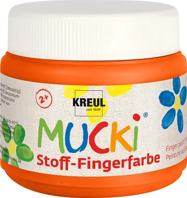 Produktbild von MUCKI Stoff-Fingerfarbe Orange 150 ml
