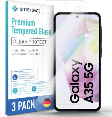 Produktbild von 3x Schutzglas Panzerfolie Klar für Samsung Galaxy A35 5G Displayschutz Hartglas