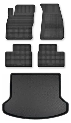 Produktbild von Gummimatten + Kofferraumwanne für Hyundai i30 III 2016- – Schwarz, Semi-Universal, angepasst – Wielganizator Semi-Universal