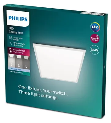 Obrázek produktu pro Philips Funkční Stropní svítidlo Panel Ceiling, 36 W, čtvercové, LED, Žárovky bez možnosti výměny, 3600 lm, IP20, Bílá