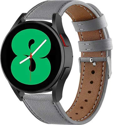 Produktbild von Strap-it Samsung Galaxy Watch 4 - 44mm Lederarmband (Grau)