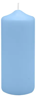 Produktbild von Spitzkopf Stumpen Kerzen Blue Bell Hellblau 15 x Ø 8 cm, 6 Stück