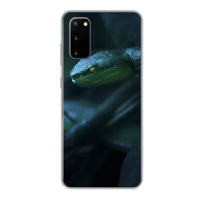 Produktbild von MuchoWow® Handyhülle Schutzhülle Hülle für Samsung Galaxy S20 Schlange - Makro - Holz Silikon Softcase Handy Hülle - Bild