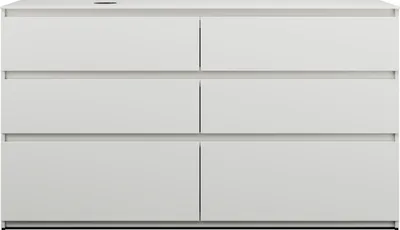 Produktbild von burgbad Lin20 Waschtischunterschrank inklusive Konsolenplatte, Beckenausschnitt links, 6 Auszüge, 1602x487x900mm, SGIG160LF5375