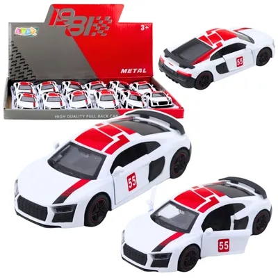 Produktbild von Sportwagen, Metall, Rückziehlichter, Geräusche, Weiß, 1:43