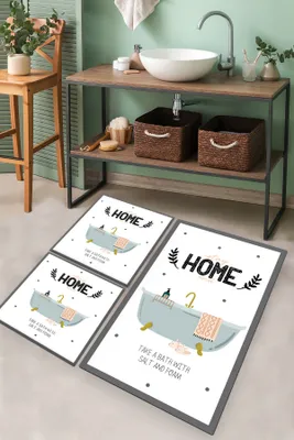 Obrázok produktu pre Mijolnir, Vaňa, Súprava podložiek do vane (3-dielna), Viacfarebná, 100% POLYESTER, 50 x 60 cm