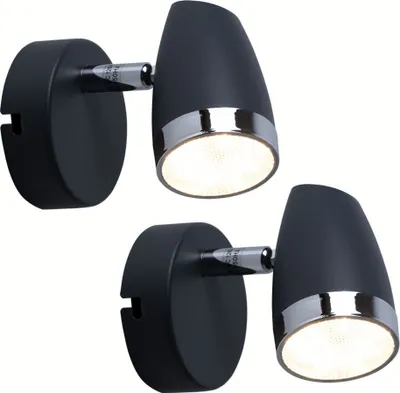 Produktbild von 2er Set LED Wandlampe, anthrazit, beweglicher Spot,B 13,5 cm