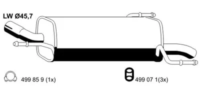 Produktbild von ERNST 011198 Endschalldämpfer für OPEL Corsa C Schrägheck (X01) Auspuff