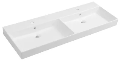 Produktbild von KARE 120 Keramik-Doppelwaschtisch 120x46cm, für Badmöbel. weiss