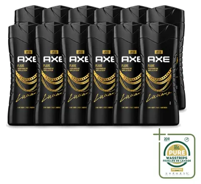Zdjęcie produktu dla 12 sztuk żelu pod prysznic Axe Flaxe - 250 ml - zestaw ekonomiczny