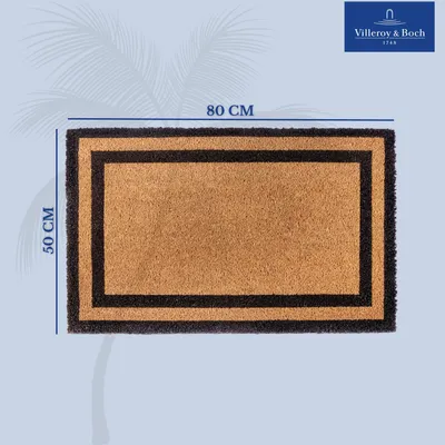 A doormat with dimensions indicated by measurement lines and text.